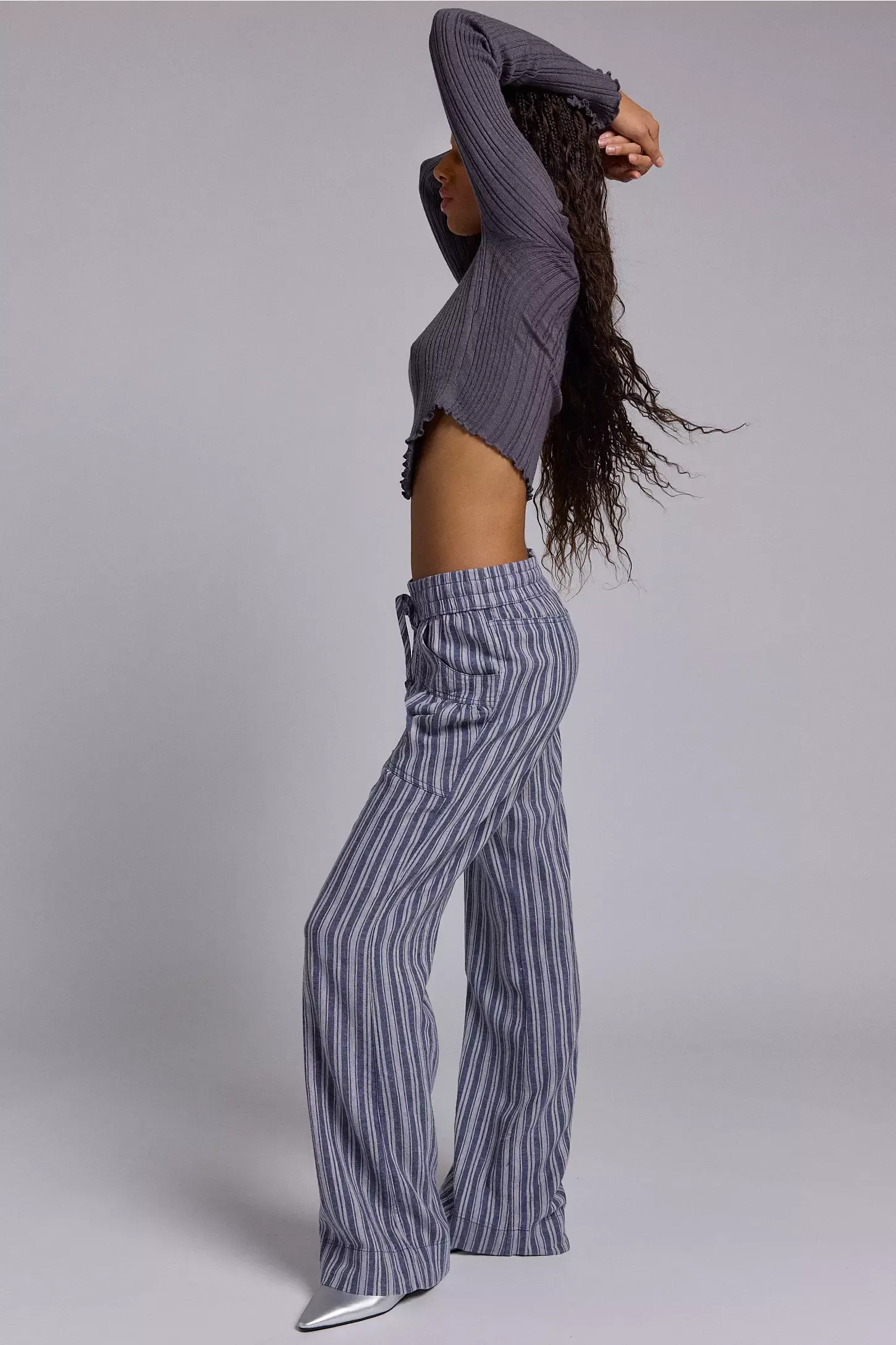 Simone Linen-Blend Flare Pant