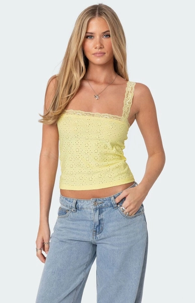 Virginia Lace Trim Eyelet Tank Top