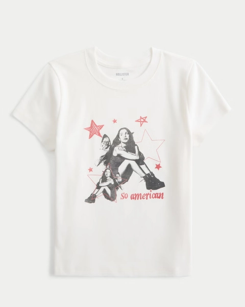 Ribbed Olivia Rodrigo So American Graphic Baby Tee