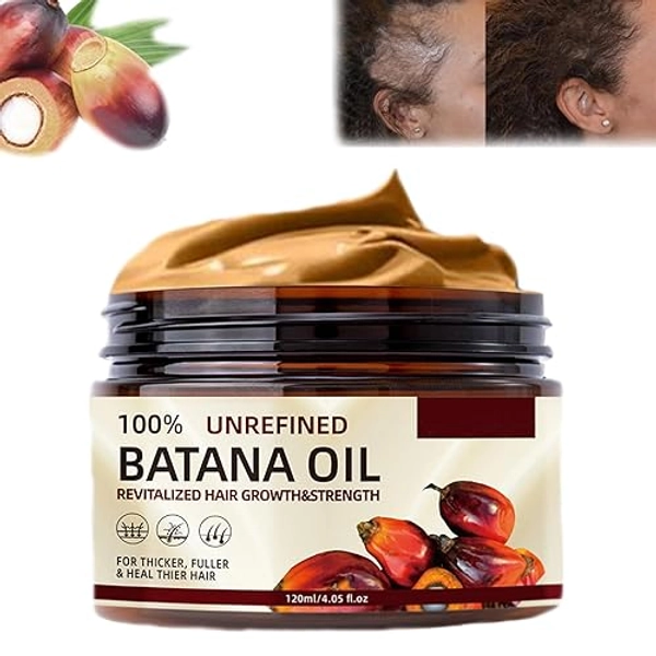 dootdott Batana Oil for Hair Growth, Batana Oil from Honduras, 100 Percent Pure Batana Oil, Batana Oil Organic Raw, Batana Miracle Hair Loss Oil, Repairs Damaged Hair, Leaves Hair Smoother 120g - A