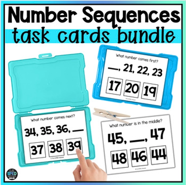 Fill in the Blank Missing Number Sequencing Math Task Cards Special Education