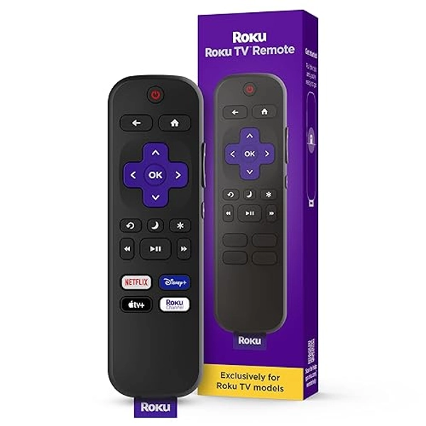 Roku Remote (Official Manufacturer Product) | TV Remote Control with TV Controls, Simple Setup, & Pre-Set App Shortcuts - Replacement Remote Compatible with Roku TV Models ONLY (Not Roku Players)