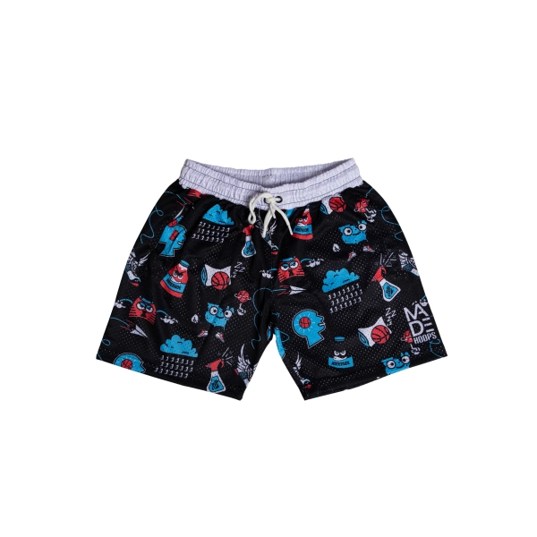 "MAKE IT RAIN" Mesh Shorts | YM / Black