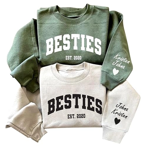 Custom Besties Sweatshirt, Custom Gift for Sister Women Best Friend, Best Friends Sweatshirts, Besties Shirt - Design 12