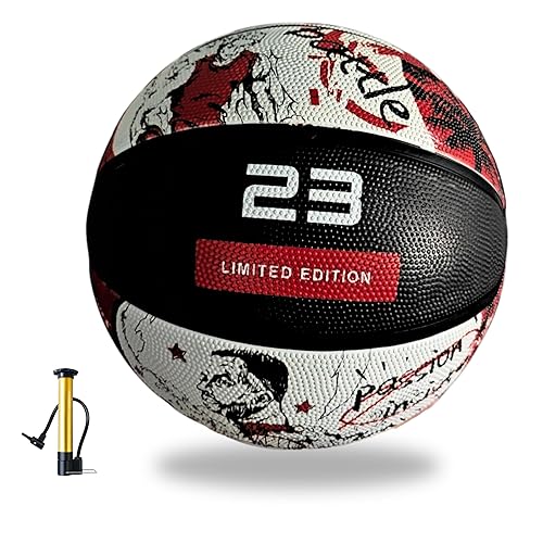 GX TOUR+ Limited Edition Graffiti Basketball Size 7–Vibrant Street Art Design,Durable Rubber Basketball,Ideal Indoor & Outdoor Basketball Official Size 29.5 for Practice,Game & Collectors Pump include