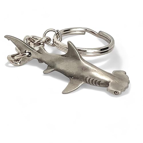 Ocean Themed Keychains | Whale Shark | Sea Turtle | Hammerhead | Dolphin | Reef Shark | Original Design By Roland St John - Hammerhead
