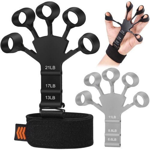 🔥6 Resistant Level Finger Exerciser | Black (13LB, 17LB, 21LB)