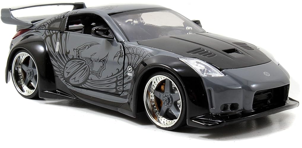 Jada Toys Fast & Furious 1:24 D.K.'s Nissan 350Z Die-cast Car, Toys for Kids and Adults, Grey and Black (97172) - 1: 24 Scale