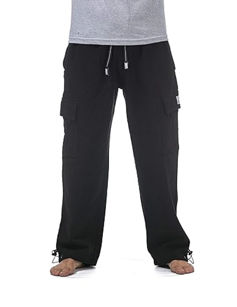 Pro Club Men's Heavyweight Fleece Cargo Pants - Large - Black