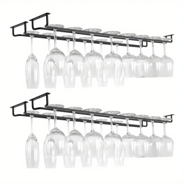 porte-verres à vin en fer économiseur d'espace - installation facile, rangement sous placard pour cuisine & bar, organisateur de gobelets  , noir | Ne Manquez Pas Ces     | Temu