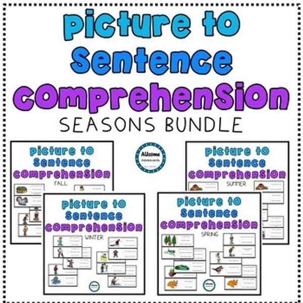 Picture to Sentence Reading Comprehension SEASONS BUNDLE