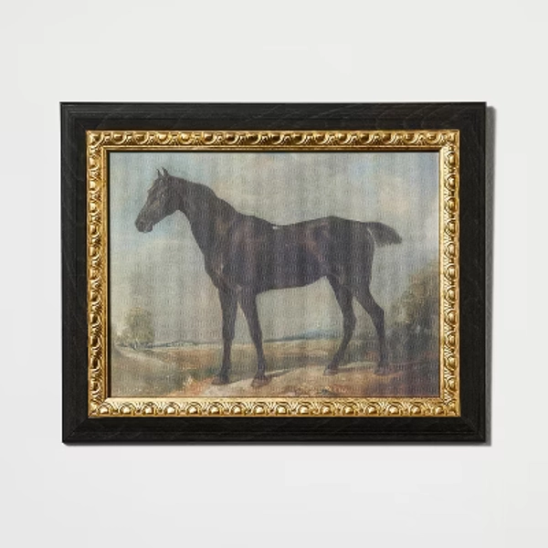 8" x 10" Stallion on Canvas Board with Ant Frame Gold/Light Brown - Threshold™ designed with Studio McGee