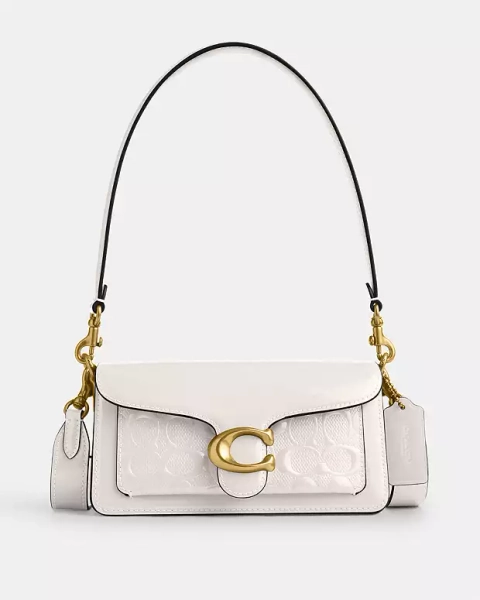 Brass/Chalk Tabby Shoulder Bag 20 In Signature Leather