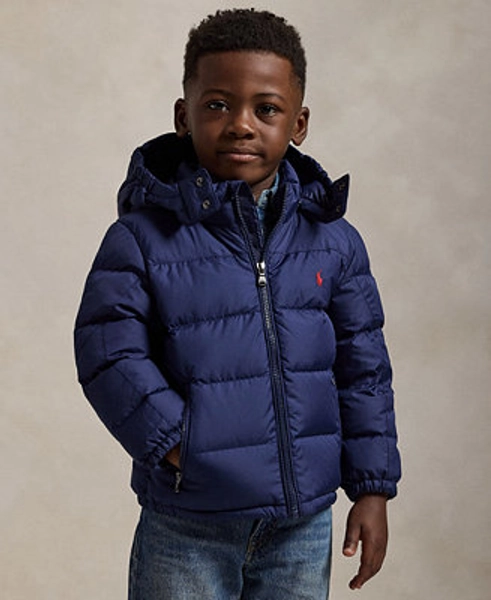 Polo Ralph Lauren Toddler and Little Boys Ripstop Down Hooded Jacket - Macy's 
