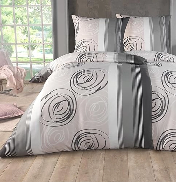 Kuscheli® Bettwäsche 135x200 4 teilig | ÖkoTex Zertifiziert & für Allergiker geeignet |Bettwäsche Set mit je 2 Bettbezügen 135 x 200 & Kissenbezügen 80x80 | modern Pusteblume - D01