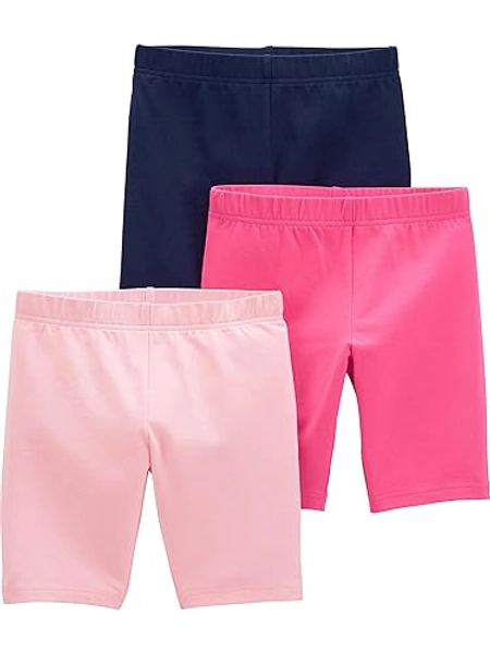 Simple Joys by Carter's Babies, Toddlers, and Girls' Bike Shorts, Pack of 3 - 18 Months - Pink/Navy