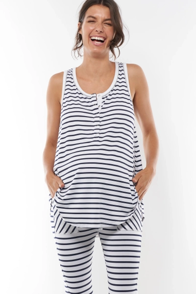 Night Life Nursing Tank* | Stripe / XS