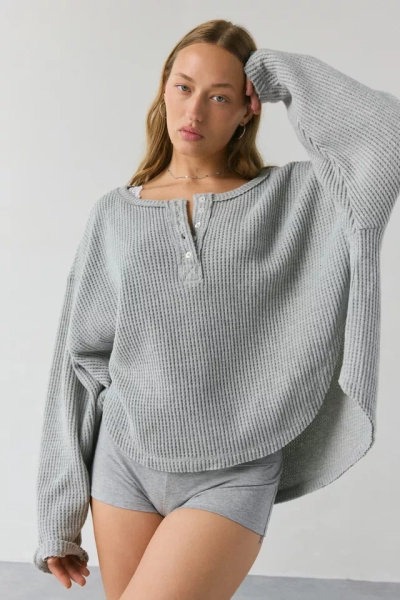 Out From Under Living The Dream Waffle Knit Long Sleeve Henley Tee