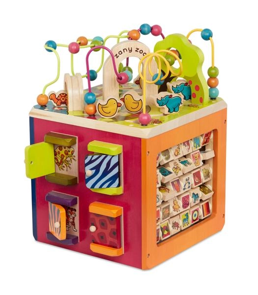 B. toys Zany Zoo Wooden Activity Cube