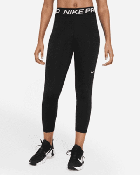 Nike Pro Women's Mid-Rise Crop Mesh-Panel Leggings