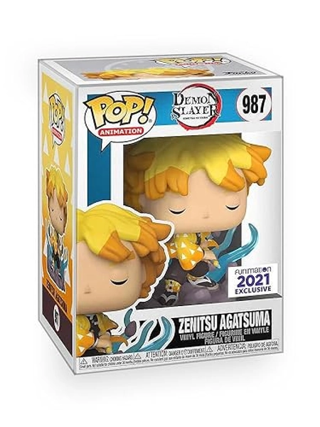 Epic Collectibles Pop Anime: Demon Slayer - Zenitsu Agatsuma Transforming (Thunder Breathing) Limited Edition Exclusive Vinyl Figure Bundle with Compatible Funko Box Protector