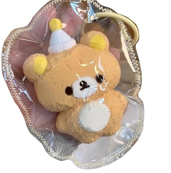 PLAMDANN Super Cute Creative Funny Bear Keychain Key-Ring Animal Key Chain Pendant For Bags Backpacks For Men Women - Brown