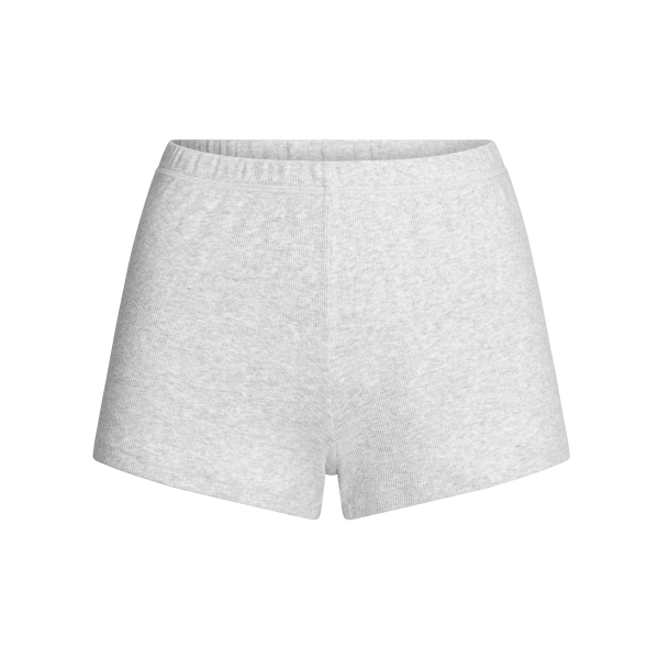 COTTON RIB LOOSE SHORT | LIGHT HEATHER GREY | XXS