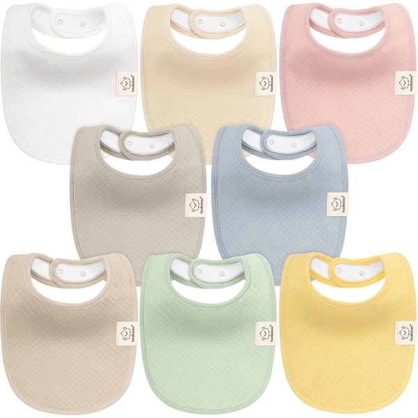 8-Pack Organic Baby Bibs for Girls, Boys - Organic Cotton Bibs for Drooling and Teething, Absorbent Drool Bibs for Spit Ups, Soft Newborn Bibs, Dribble Bibs for Baby Boy, Baby Girl Bibs (Dawn) - Dawn
