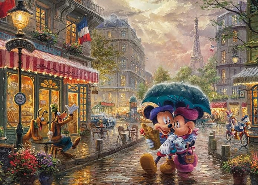 Ceaco - Thomas Kinkade - Disney - Mickey & Minnie in Paris - 1000 Piece Jigsaw Puzzle