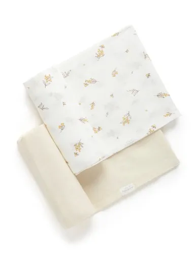 2 Pack Wattle Bee Muslin Wrap - Purebaby