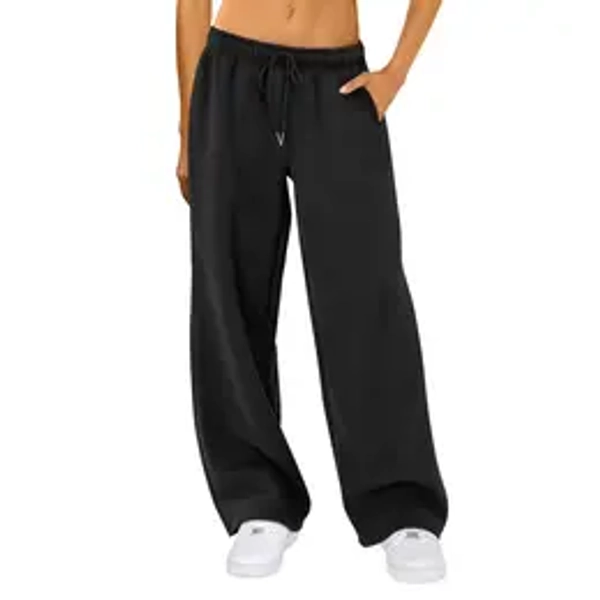 Womens Wide Leg Sweatpants Fall Casual Solid Baggy Joggers Pants Drawstring Elastic High Waist Long Pants Streetwear Womenswear Bottom Trouser Underwear