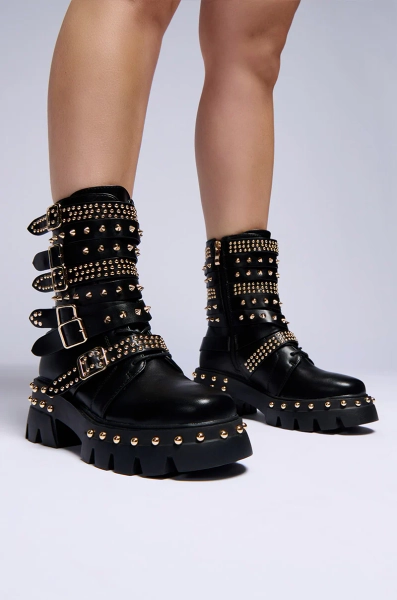 AZALEA WANG WINOLA BLACK BELTED BOOTIE | 9
