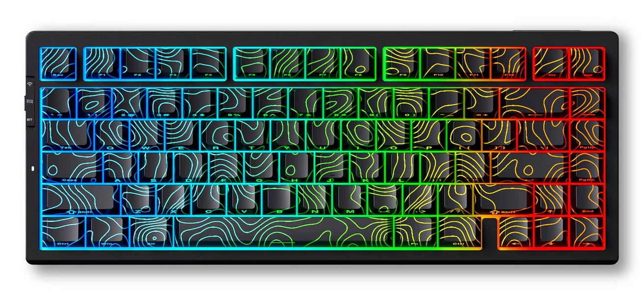 MCHOSE G75 Pro RGB Black Topographic WL Mechanical Keyboard, Matcha SW