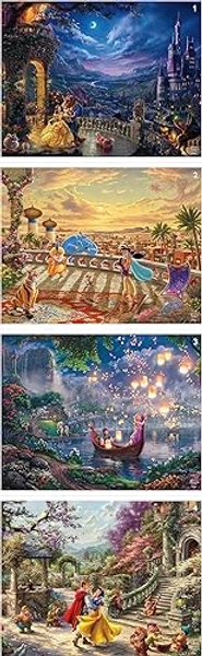 Ceaco - 4 in 1 Multipack - Disney - Thomas Kinkade - (4) 500 Piece Jigsaw Puzzles