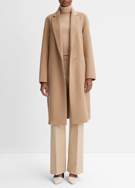 Classic Wool-Blend Straight Coat