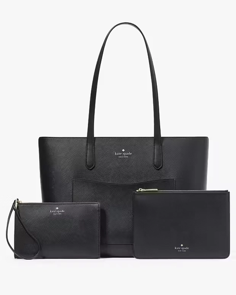Black Staci Large Tote Set