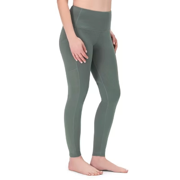 ROCKY High Waisted Yoga Leggings, 28" inseam - FULL, Workout Running Activewear Tummy Control Leggings for Women (28" inseam Full, Grey Green L)