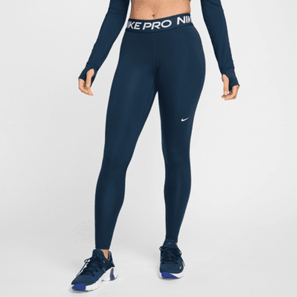 Nike Pro Women's Mid-Rise Mesh-Paneled Leggings