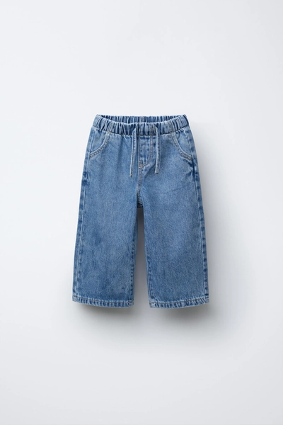 WIDE LEG DRAWSTRING JEANS