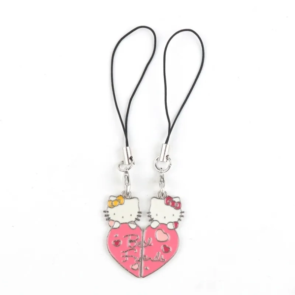 1pair Sanrio Anime Hello Kitty Keychain Cute Love KT Cat Splice Jewelry Couple Decoration Matching Keyring Christmas Gifts - AliExpress 36
