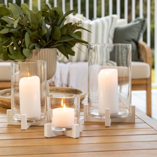 Lola White Candle Holder