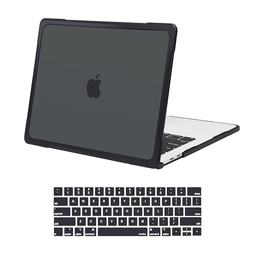 MOSISO Compatible with MacBook Pro 13 inch Case M2 2025-2016 A2338 M1 A2251 A2289 A2159 A1989 A1708 A1706, Soft TPU Bumper Anti-Cracking&Anti-Fingerprint Plastic Hard Case&Keyboard Cover, Black - Black