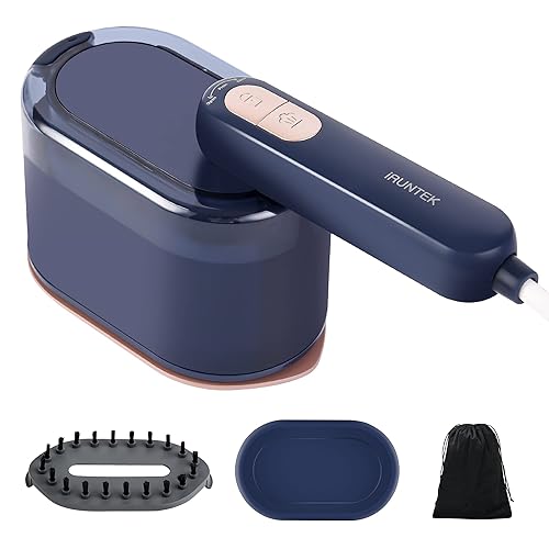 iRUNTEK 2-in-1 Steam Iron & Clothes Steamer, Portable Garment Fabric Wrinkles Remover, 30s Fast Heat-up, 160ml Water Tank, Handheld Garment Steamer for Home, Travel and Office Use, Navy Blue - Navy Blue