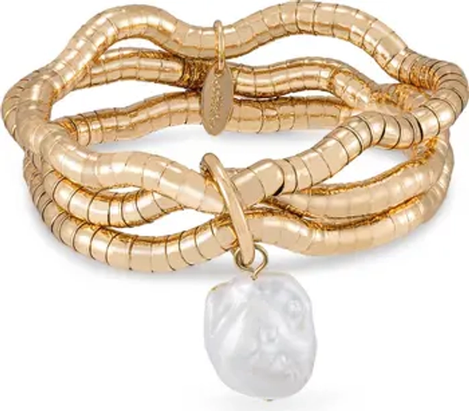 Ettika Freshwater Pearl Drop Layered Stretch Bracelet | Nordstrom