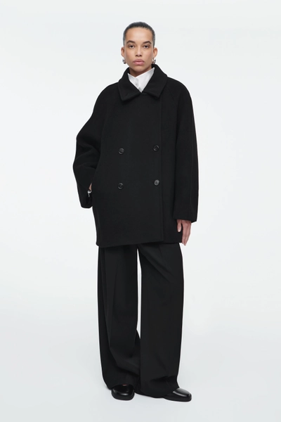 OVERSIZED DOUBLE-BREASTED WOOL PEA COAT