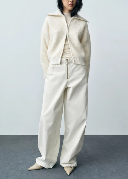 Wideleg jeans with zip - Women | MANGO Canada