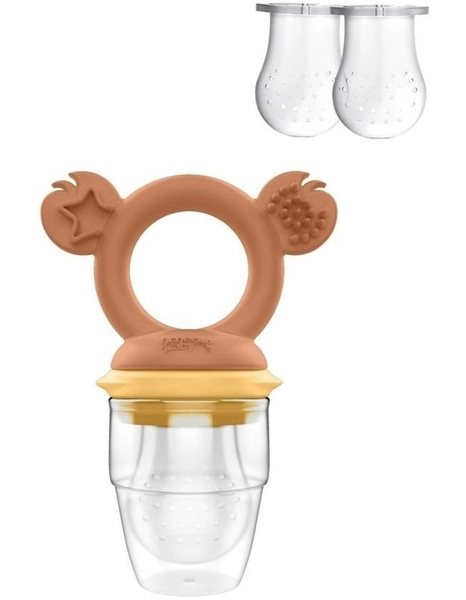 Silicone Fresh Food Feeder with Bonus Replacement Nets 2 Pack in Dusty Rose/Sand