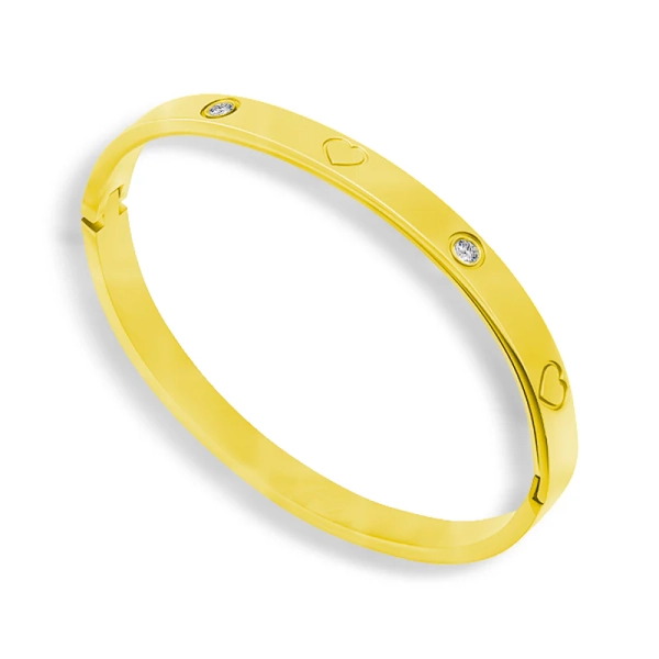 Full of Love Bangle | Gold Stainless Steel Waterproof