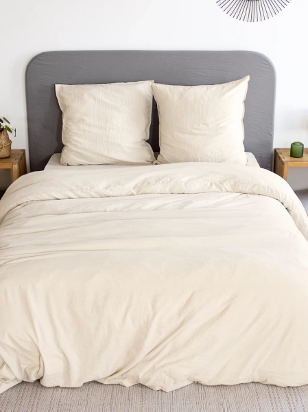 Parure de lit unie ultra douce - 2 personnes