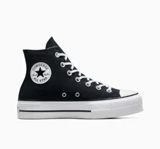 Womens Converse Chuck Taylor All Star Canvas Lift High Top Black	